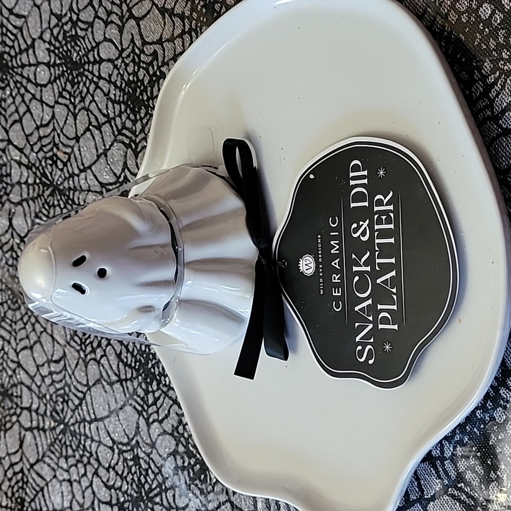Wild eye designs ceramic dip platter  GHOST